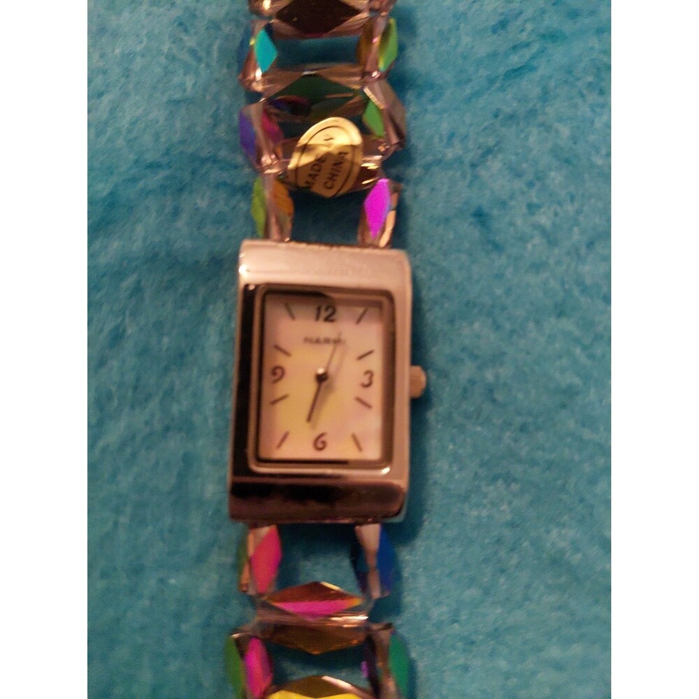 Purple Iridescent Beaded NEW NARMI WOMENS WATCH With Removable Extension